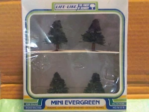 Life Like 1326 Mini Evergreen Trees 4 PER PACK HO Scale oR Any Scale SCENERY - Picture 1 of 5