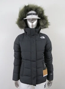 Womens The North Face TNF Gotham Jacket Hooded 550-Down Winter Jacket - Grey - Picture 1 of 14