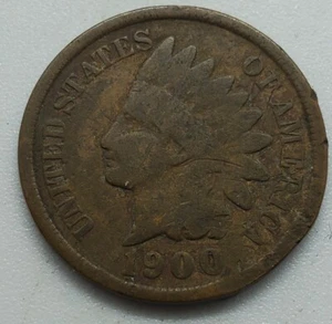 1900 Indian Head Cent Penny US Coin #104 - Picture 1 of 2