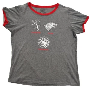 Game of Thrones Women's Gray T-Shirt GOT Stark Lannister Targaryen Size Large - Picture 1 of 5