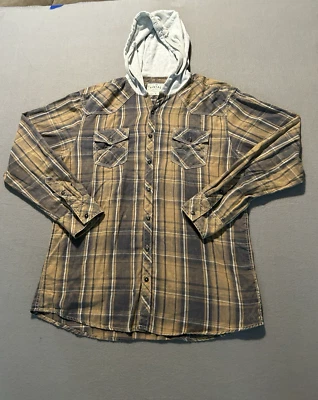 Bke Vintage 1967 Athletic Fit Franela con Capucha Para Hombre XL Botón a Cuadros Western Foto 1 de 4