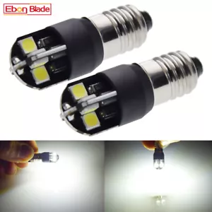 2X 6V 6 Volt E10 1447 Screw BASE LED Bulb Lamp Flashlight Torch White Work Light - Picture 1 of 7