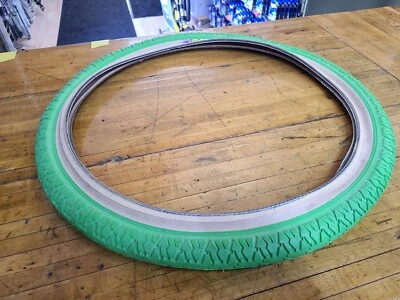 NOS IRC Green Freetsyle Tire 80s Stock, Old School BMX GT, Haro CW Redline - Image 1 of 4