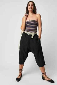 Free People Nicholas K Weekend Harem Long Shorts, Black, Large, RRP $349 - Picture 1 of 3