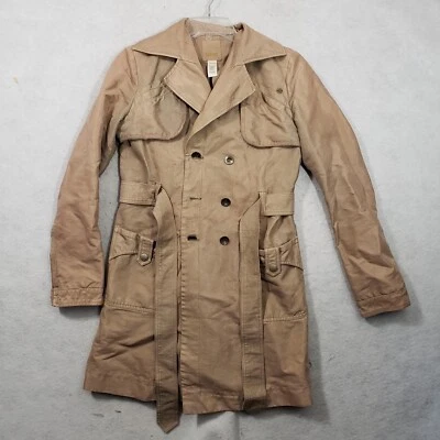 Trench coat Diesel para mujer XS tostado longitud media Diesel Denim división falta botón Foto 1 de 4