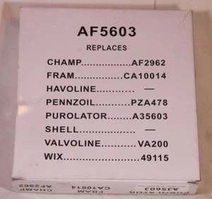 Air Filter AF5603 Equivalent to AF2962, CA10014, PZA478, A35603, VA200 or 49115 - Bild 1 von 4