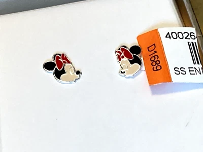 Aretes Disney Besando Minnie Mouse Plata Esterlina 925 Nuevos con Etiquetas Jacmel Foto 1 de 4