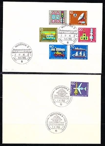 Germany 1965 FDC covers Mi 468-474 Sc 919-925 Transport and Communications SET - Picture 1 of 1