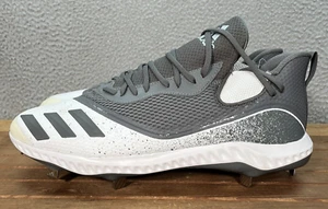 Adidas Baseball Cleats Mens 15 Gray White Icon V Bounce Shoes Sports NEW - Picture 1 of 10