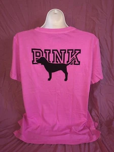 Victoria's Secret PINK Campus S/S Loose Fit Tee Shirt Bright Neon Large XL New - Picture 1 of 7