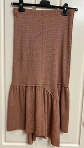 Victoria & Woods Skirt Size 2 AU 10 Caramel brown Beige As new Splits - Picture 1 of 17