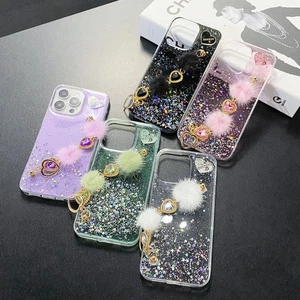 For Samsung A07/A17/A55/A56 Glitter Foil Case +Diamond Love Bracelet Phone Cover - Picture 1 of 15