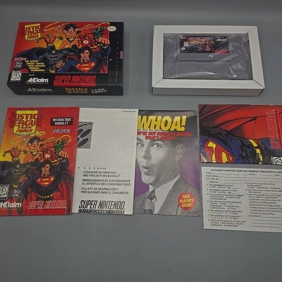 Justice League Task Force (Super Nintendo SNES) Complete With Manual CIB Inserts - Image 1 of 4