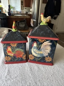Vintage, Susan Winget Certified Intl Sunrise Rooster Kanister, handbemalt - Bild 1 von 6