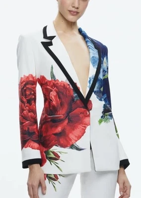 ALICE + OLIVIA DENNY BOYFRIEND FLORAL BLAZER SIZE  4 NWOT - Image 1 of 4