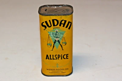 1940s Sudan Allspice Spice Tin Wesco Foods Co Cincinnati, Ohio - Image 1 of 4