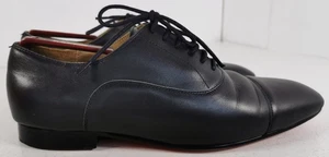 Christian Louboutin Zapatos Oxford Para Hombre Cuero Negro Puntera EU42 UK8 - Imagen 1 de 20