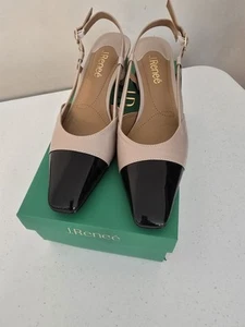 J.Renee Cyrene hautfarben/schwarz Lederett Lackschuhe Größe 7,5M - Bild 1 von 5