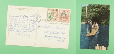 DR WHO 1957 JAMAICA RIO GRANDE RAFTING POSTAL A EE. UU. R05795 Foto 1 de 3