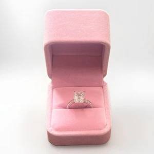 14K massiver Weißgold 3 Karat Moissanit Ring strahlender Schliff Gr. 6,5 - Bild 1 von 5