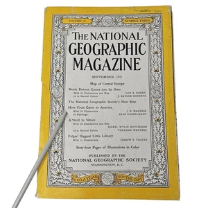 National Geographic Magazine September 1951 Vol C Number Three + Map Great Ads! - Picture 1 of 10