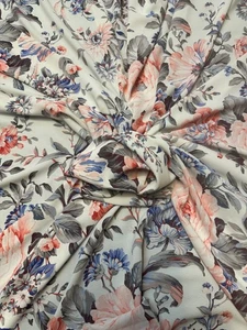 3 METER GUTE QUALITÄT GEWEBTER CREPE DE CHINE KLEID STOFF BLUMENDRUCK BILLIGSTE a6 - Bild 1 von 8