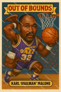 GX315 Karl Malone Utah Jazz Out of Bounds 4x6 12x18 16x24 Photo - Picture 1 of 1