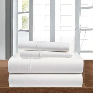 4 Piece 400 TC Cotton Bed Sheet Set - Soft Cotton Sheets with 16" Deep Pocket... - Picture 1 of 6