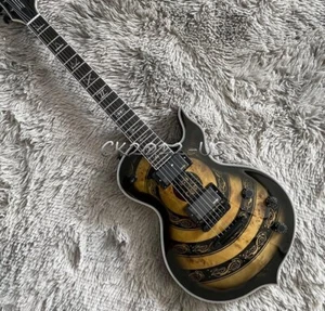 Odin Grail Norse Dragon Bullseye Electric Guitar Wylde Audio Burl Maple Top - Picture 1 of 5