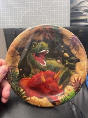 Dino Blast 6-7/8" Paper Plates 8 Pack Dinosaur Birthday Party Decoration New!!! - Image 1 of 2