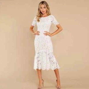 Damenkleid Etuikleid Lang Weiß Braut Spitze Boho Böhmische Hülle D099 - Bild 1 von 4