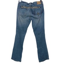 Armani Exchange Vintage Gold Logo on Back Spell Out Y2K Style Jeans Designer 0