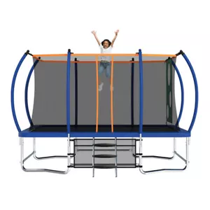 8x14 Outdoor Family Tumbling Trampoline - Rectangular, Blue, Kids/Adults. - Picture 1 of 17