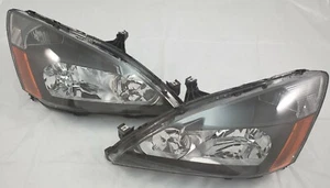 FOR 2003 2004 2005 2006 2007 Honda Accord JDM Black Replacement Headlight Set  - Picture 1 of 1