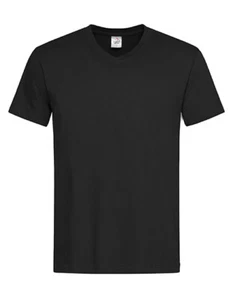 Herren 20x V-Neck T-Shirt Schwarz Shirt NEU S M L XL 2XL Stedman - Bild 1 von 2