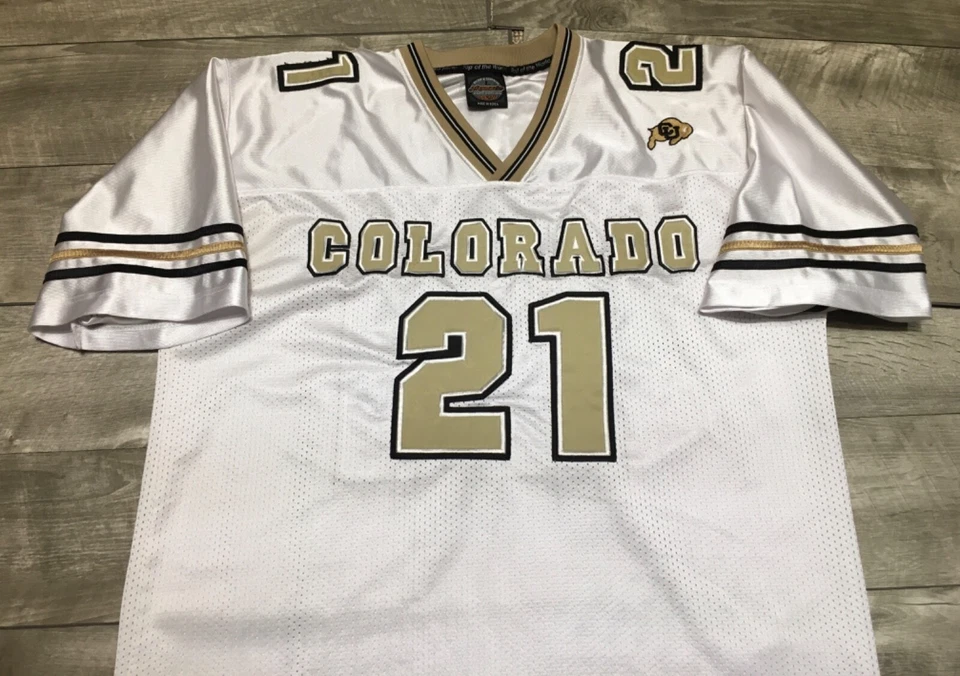 Colorado Buffalos Sanders NCAA Football Stitched Jersey Uniform Size LG Vintage - Image 1 of 4