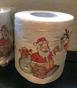 Gag Gifts 22m/Roll Soft Christmas Toilet Paper Santa Claus Colorful Printed - Picture 1 of 2