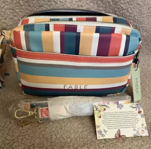 Borsa fotocamera Fable England multicolore con tracolla doppia zip nappe dustbag nuova con etichette - Foto 1 di 11
