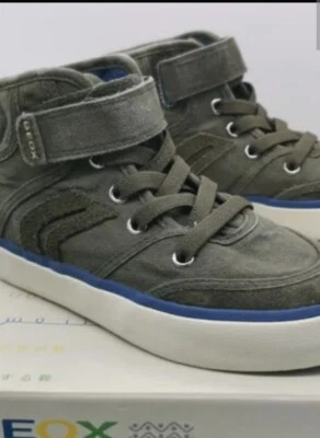  Geox Kiwi Militar Azul Alto Gamuza Cuero Botas Zapatos Tenis EU31 UK 12.5 Foto 1 de 4