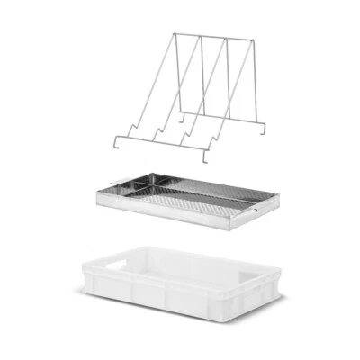 LYSON Entdeckelungswanne mit Edelstahl Sieb 10 cm hoch Entdeckelungsgeschirr - Bild 1 von 4
