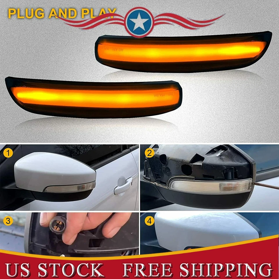 Luz de señal de giro LED secuencial del espejo lateral para Ford C-Max 2018 Hybrid SE Foto 1 de 4