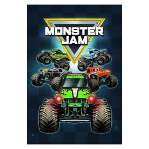 Monster Jam Fleece Blanket Trucks Cars Soft Velour Large Sofa Bed Throw Kids - Picture 1 of 2