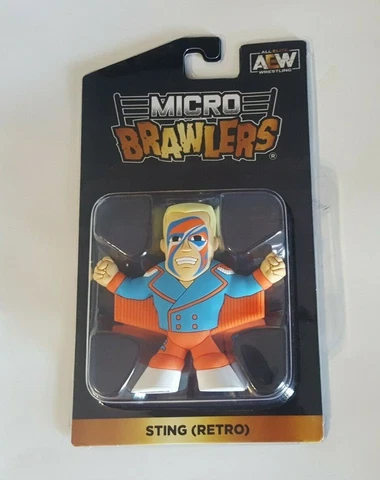 AEW Sting Micro Brawler  Exclusive WCW Retro Surfer Sting New/Sealed Cover