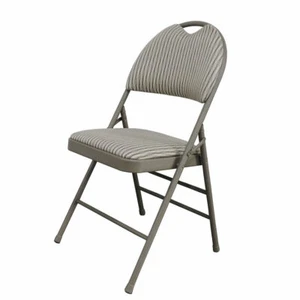 Sedia Pieghevole L'Image Schienale Alto Acciaio Imbottito Tessuto Beige/Tortora - Foto 1 di 1