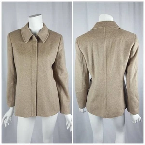 LOFT Jacket Womens Size 2 Wool Blend Full Zip Long Sleeve Camel Brown Lined - Picture 1 of 10