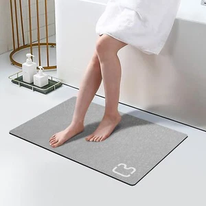 Earth Bath Mat Rugs Super Absorbent Diatomite Stone Bath Mat Non Slip Quick - Picture 1 of 7