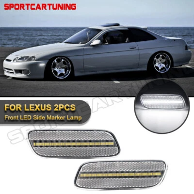 LED Front Bumper Turn Signal Side Marker Lights 2Pcs For Lexus 92-00 SC300 SC400 Foto 1 de 4