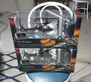 2 NEW Brookstone U-Control Combat Copter Remote Control Helicopter SILVER &BLACK - Picture 1 of 8