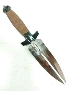 Hibben Double Shadow Hellfyre Damascus Fixed Blade Knife Leather Sheath pummel - Picture 1 of 8