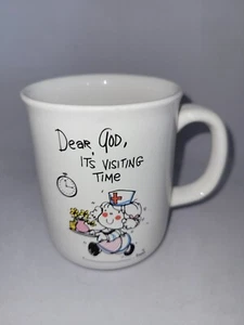 Vintage Krankenschwester Tasse Lieber Gott Kinder Kaffeetasse 1982 It's Visiting Time Krankenschwester Geschenk - Bild 1 von 2